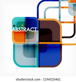 Square geometric abstract background, paper art design for cover design, book template, poster, cd cover illustration, flyer, website background