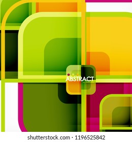 Square geometric abstract background, paper art design for cover design, book template, poster, cd cover illustration, flyer, website background