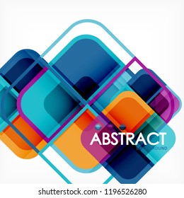 Square geometric abstract background, paper art design for cover design, book template, poster, cd cover illustration, flyer, website background