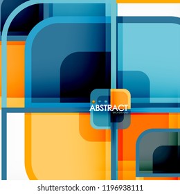 quadratischer, geometrischer abstrakter Hintergrund, Design der Papierkunst für das Cover-Design, Buchvorlage, Poster, CD-Titelgrafik, Flyer, Website-Hintergrund