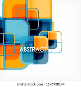 Square geometric abstract background, paper art design for cover design, book template, poster, cd cover illustration, flyer, website background