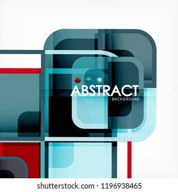 Square geometric abstract background, paper art design for cover design, book template, poster, cd cover illustration, flyer, website background