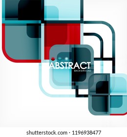Square geometric abstract background, paper art design for cover design, book template, poster, cd cover illustration, flyer, website background