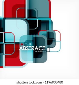 Square geometric abstract background, paper art design for cover design, book template, poster, cd cover illustration, flyer, website background