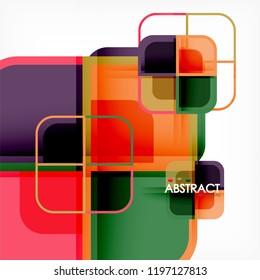 Square geometric abstract background, paper art design for cover design, book template, poster, cd cover illustration, flyer, website background