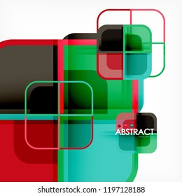 quadratischer, geometrischer abstrakter Hintergrund, Design der Papierkunst für das Cover-Design, Buchvorlage, Poster, CD-Titelgrafik, Flyer, Website-Hintergrund