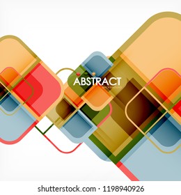 Square geometric abstract background, paper art design for cover design, book template, poster, cd cover illustration, flyer, website background