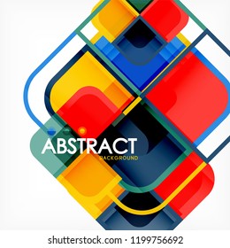 quadratischer, geometrischer abstrakter Hintergrund, Design der Papierkunst für das Cover-Design, Buchvorlage, Poster, CD-Titelgrafik, Flyer, Website-Hintergrund