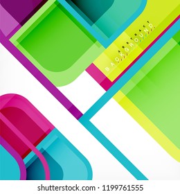 Square geometric abstract background, paper art design for cover design, book template, poster, cd cover illustration, flyer, website background