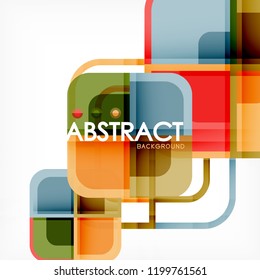 Square geometric abstract background, paper art design for cover design, book template, poster, cd cover illustration, flyer, website background