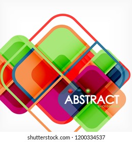 Square geometric abstract background, paper art design for cover design, book template, poster, cd cover illustration, flyer, website background