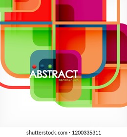 Square geometric abstract background, paper art design for cover design, book template, poster, cd cover illustration, flyer, website background