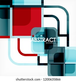 quadratischer, geometrischer abstrakter Hintergrund, Design der Papierkunst für das Cover-Design, Buchvorlage, Poster, CD-Titelgrafik, Flyer, Website-Hintergrund