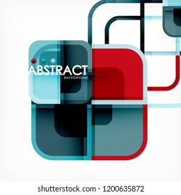 Square geometric abstract background, paper art design for cover design, book template, poster, cd cover illustration, flyer, website background