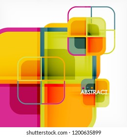 Square geometric abstract background, paper art design for cover design, book template, poster, cd cover illustration, flyer, website background