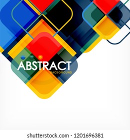 Square geometric abstract background, paper art design for cover design, book template, poster, cd cover illustration, flyer, website background