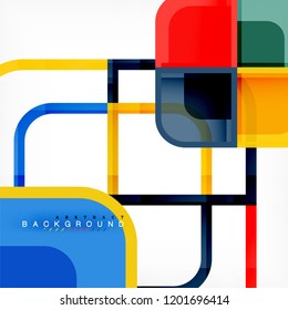 Square geometric abstract background, paper art design for cover design, book template, poster, cd cover illustration, flyer, website background