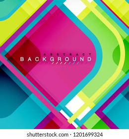 Square geometric abstract background, paper art design for cover design, book template, poster, cd cover illustration, flyer, website background