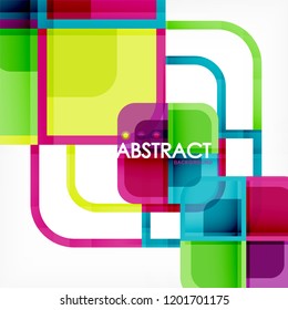 Square geometric abstract background, paper art design for cover design, book template, poster, cd cover illustration, flyer, website background
