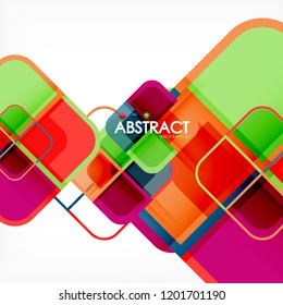 Square geometric abstract background, paper art design for cover design, book template, poster, cd cover illustration, flyer, website background