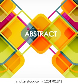 Square geometric abstract background, paper art design for cover design, book template, poster, cd cover illustration, flyer, website background