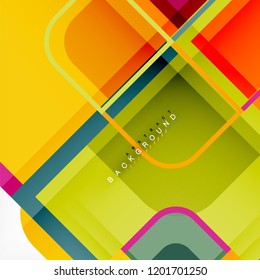 Square geometric abstract background, paper art design for cover design, book template, poster, cd cover illustration, flyer, website background