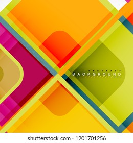 Square geometric abstract background, paper art design for cover design, book template, poster, cd cover illustration, flyer, website background