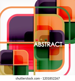 Square geometric abstract background, paper art design for cover design, book template, poster, cd cover illustration, flyer, website background