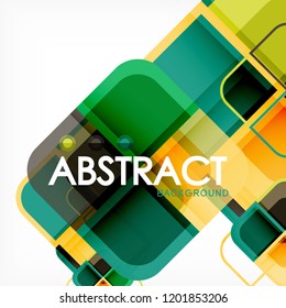 Square geometric abstract background, paper art design for cover design, book template, poster, cd cover illustration, flyer, website background