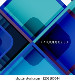 Square geometric abstract background, paper art design for cover design, book template, poster, cd cover illustration, flyer, website background