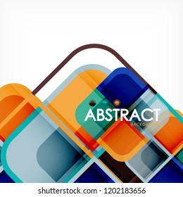 Square geometric abstract background, paper art design for cover design, book template, poster, cd cover illustration, flyer, website background