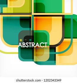 quadratischer, geometrischer abstrakter Hintergrund, Design der Papierkunst für das Cover-Design, Buchvorlage, Poster, CD-Titelgrafik, Flyer, Website-Hintergrund
