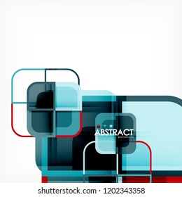 quadratischer, geometrischer abstrakter Hintergrund, Design der Papierkunst für das Cover-Design, Buchvorlage, Poster, CD-Titelgrafik, Flyer, Website-Hintergrund