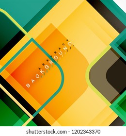 Square geometric abstract background, paper art design for cover design, book template, poster, cd cover illustration, flyer, website background