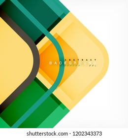 Square geometric abstract background, paper art design for cover design, book template, poster, cd cover illustration, flyer, website background