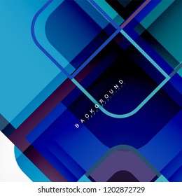 Square geometric abstract background, paper art design for cover design, book template, poster, cd cover illustration, flyer, website background