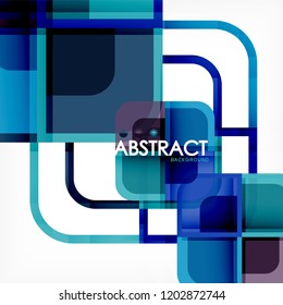 Square geometric abstract background, paper art design for cover design, book template, poster, cd cover illustration, flyer, website background