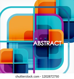 Square geometric abstract background, paper art design for cover design, book template, poster, cd cover illustration, flyer, website background