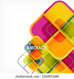 Square geometric abstract background, paper art design for cover design, book template, poster, cd cover illustration, flyer, website background