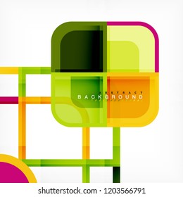 Square geometric abstract background, paper art design for cover design, book template, poster, cd cover illustration, flyer, website background