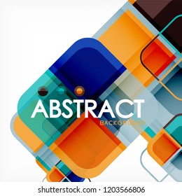 Square geometric abstract background, paper art design for cover design, book template, poster, cd cover illustration, flyer, website background