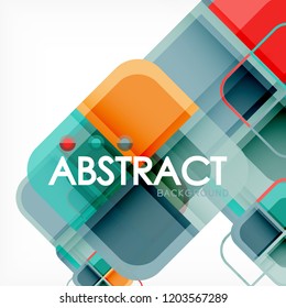 quadratischer, geometrischer abstrakter Hintergrund, Design der Papierkunst für das Cover-Design, Buchvorlage, Poster, CD-Titelgrafik, Flyer, Website-Hintergrund
