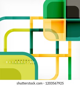 Square geometric abstract background, paper art design for cover design, book template, poster, cd cover illustration, flyer, website background