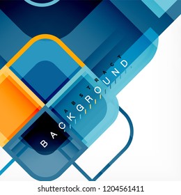 Square geometric abstract background, paper art design for cover design, book template, poster, cd cover illustration, flyer, website background