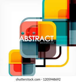 Square geometric abstract background, paper art design for cover design, book template, poster, cd cover illustration, flyer, website background