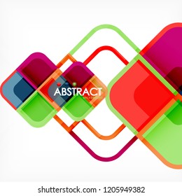 quadratischer, geometrischer abstrakter Hintergrund, Design der Papierkunst für das Cover-Design, Buchvorlage, Poster, CD-Titelgrafik, Flyer, Website-Hintergrund
