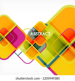 Square geometric abstract background, paper art design for cover design, book template, poster, cd cover illustration, flyer, website background