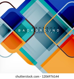 Square geometric abstract background, paper art design for cover design, book template, poster, cd cover illustration, flyer, website background