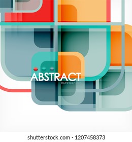 Square geometric abstract background, paper art design for cover design, book template, poster, cd cover illustration, flyer, website background