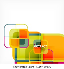 Square geometric abstract background, paper art design for cover design, book template, poster, cd cover illustration, flyer, website background